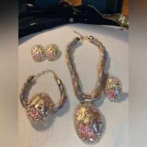 4 PCs Color Patterns Gold Jewelry Luxury Dubai 18K Gold Plated Jewelry Sets